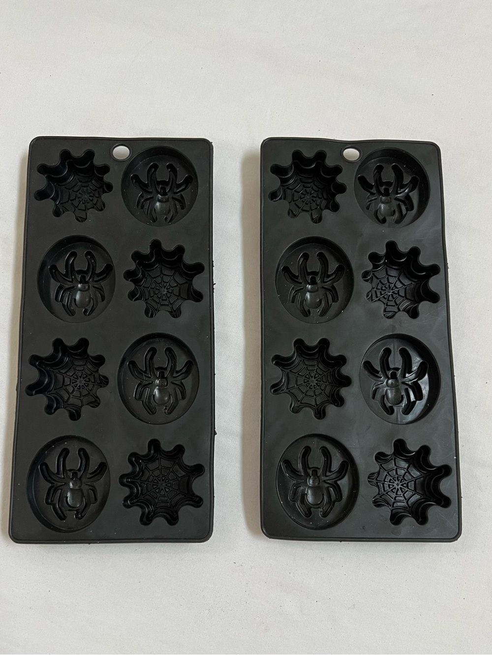 Spider Web Silicone Treats Ice Candy Mold 8 Spaces LOT OF 2 Trays Halloween